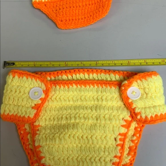NWOT Baby Outfit Duck Hand Crochet Costume PhotoOp Party Halloween - Picture 5 of 9